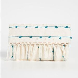 Mercado Global Margarita Clutch Teal and White Boho